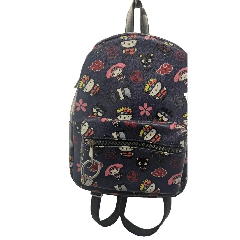 Naruto Shippuden x Hello Kitty Mini Backpack Sanrio Anime Faux Leather Bag